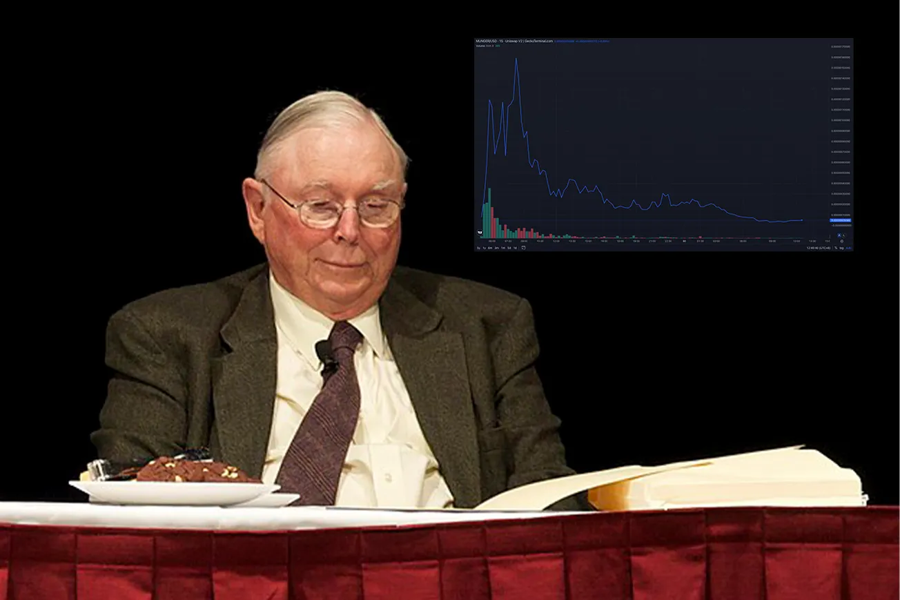 Charlie Munger Meme Coin Surges 31,000%, Crashes Immediately, Cos Crypto